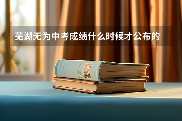 芜湖无为中考成绩什么时候才公布的