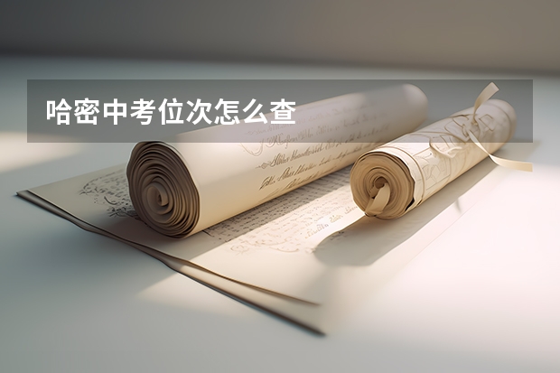 哈密中考位次怎么查