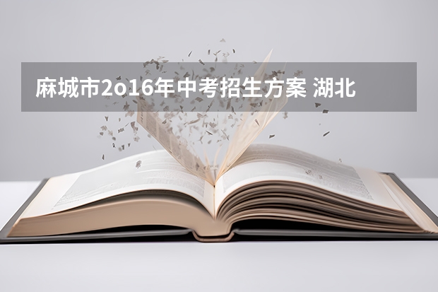 麻城市2o16年中考招生方案 湖北中考加分政策2023年
