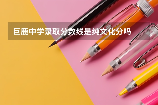 巨鹿中学录取分数线是纯文化分吗