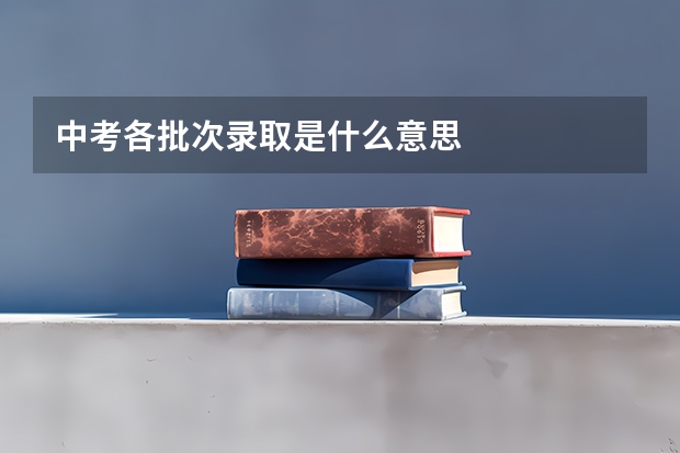 中考各批次录取是什么意思